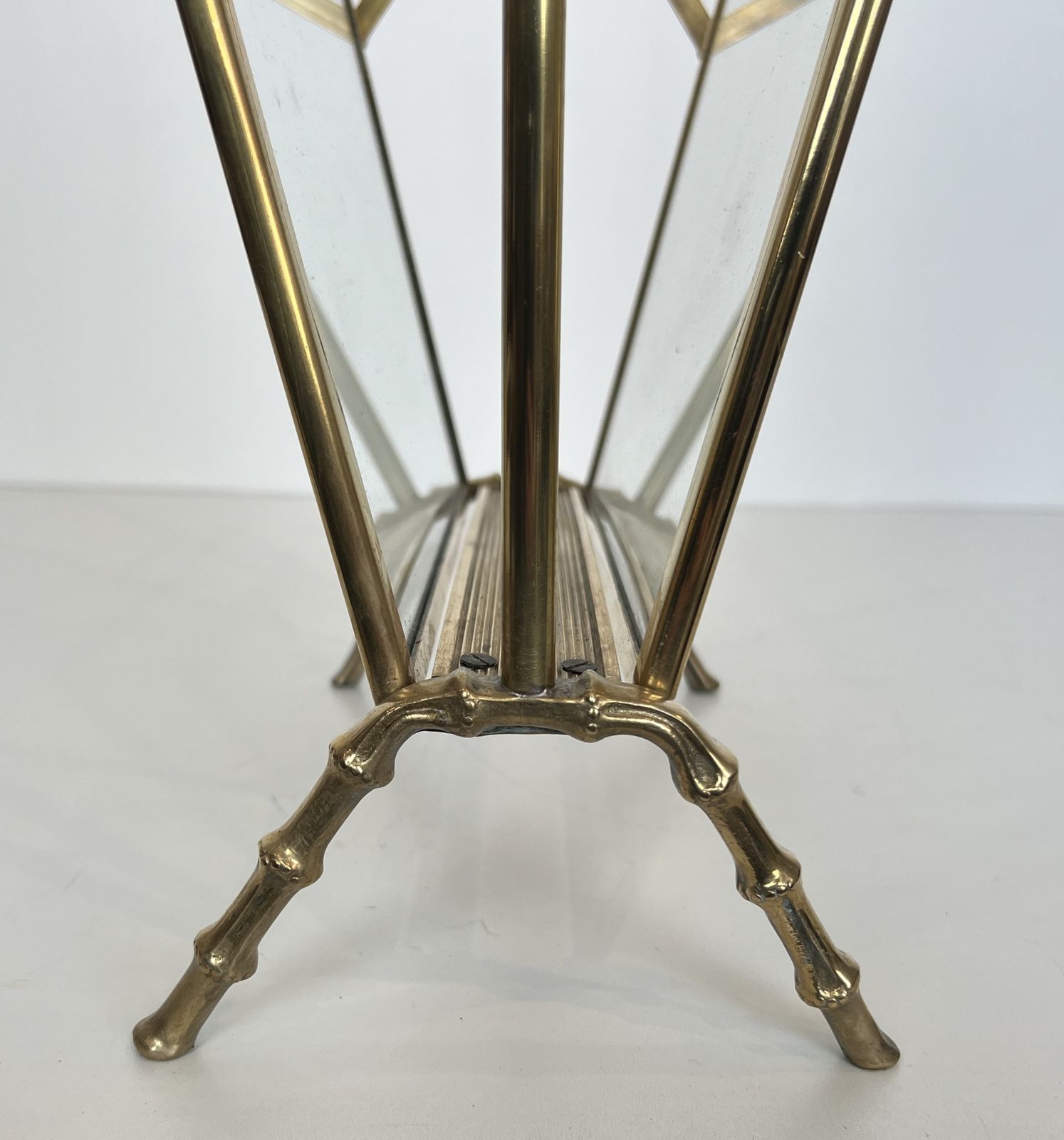 Home Decor Faux Bamboo Magazine Rack In Bronze And Brass From Maison Baguès photo