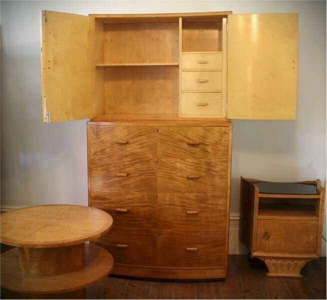 Art Deco Blonde Tallboy Chest Of Drawers photo 1750.0