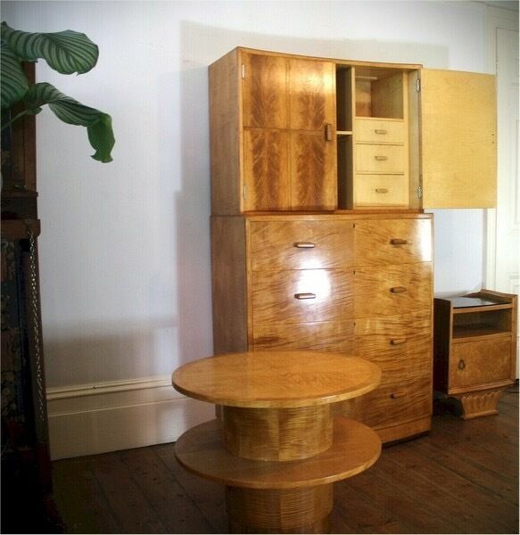 Art Deco Blonde Tallboy Chest Of Drawers photo buy