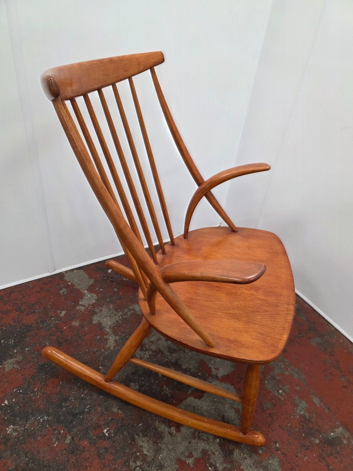 Mid Century Danish Rocking Chair Designed By Illum Wikkelso 1960s. photo vintage