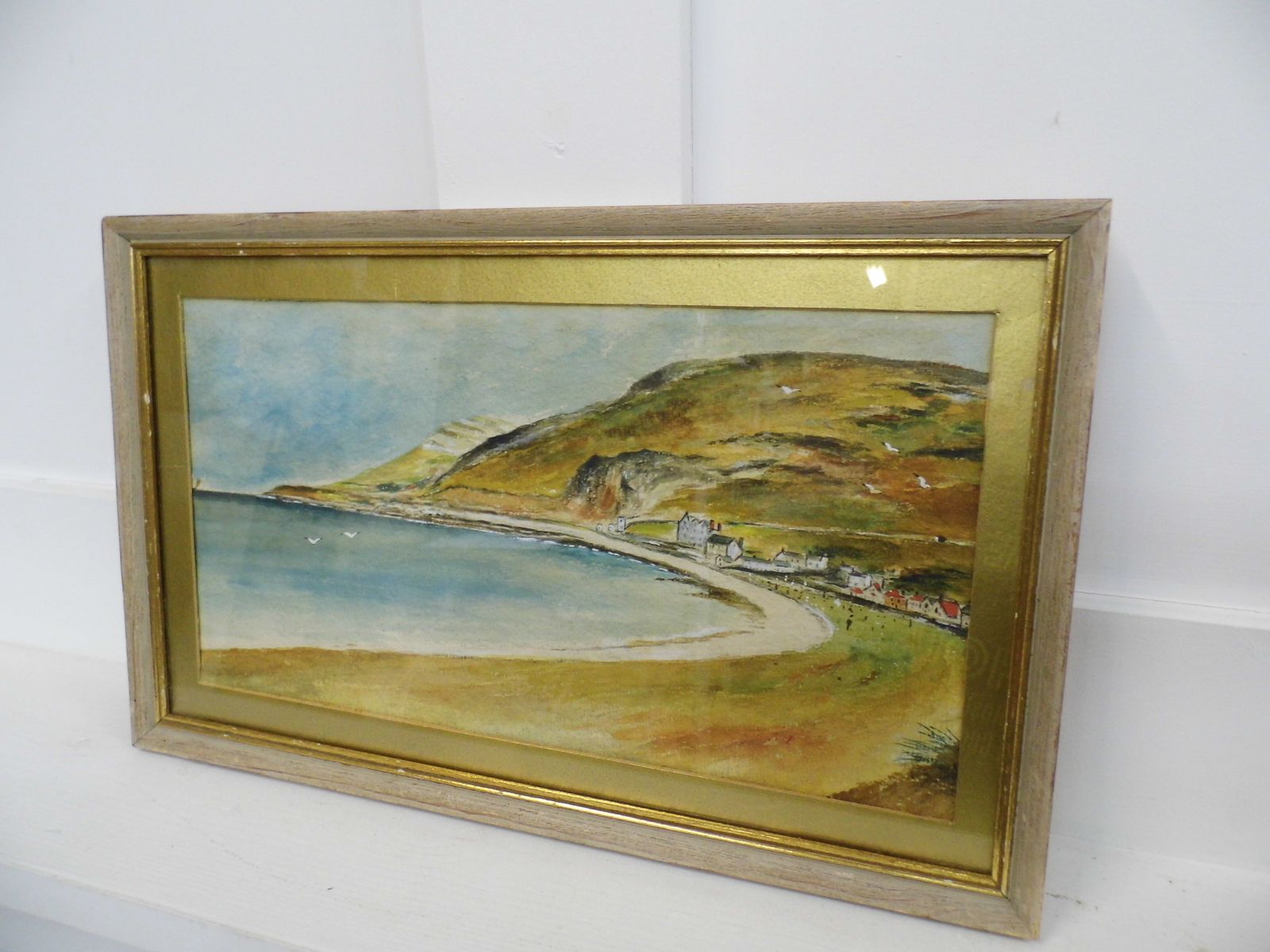 Antique Vintage Watercolour Painting By H.E.Jones Of Llandudno North Wales 1933 photo 90.0