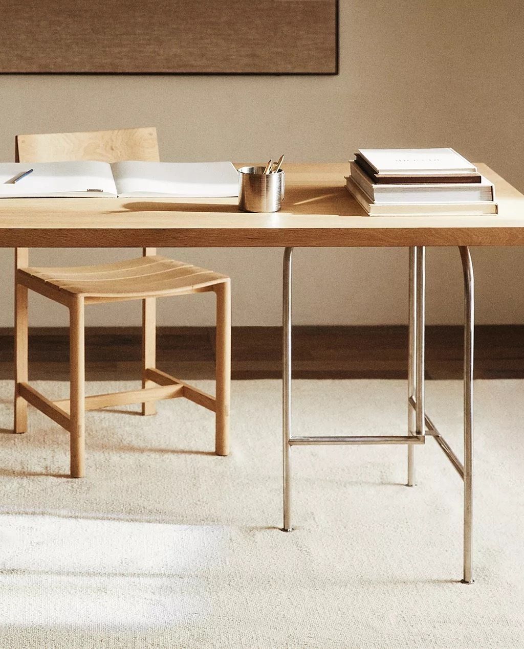 Zara Wood And Metal Office Desk photo furniture