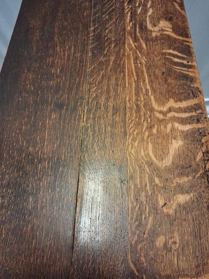Antique Oak Childs Writing Desk With Knee Hole On Casters Lots Of Patina photo vintage