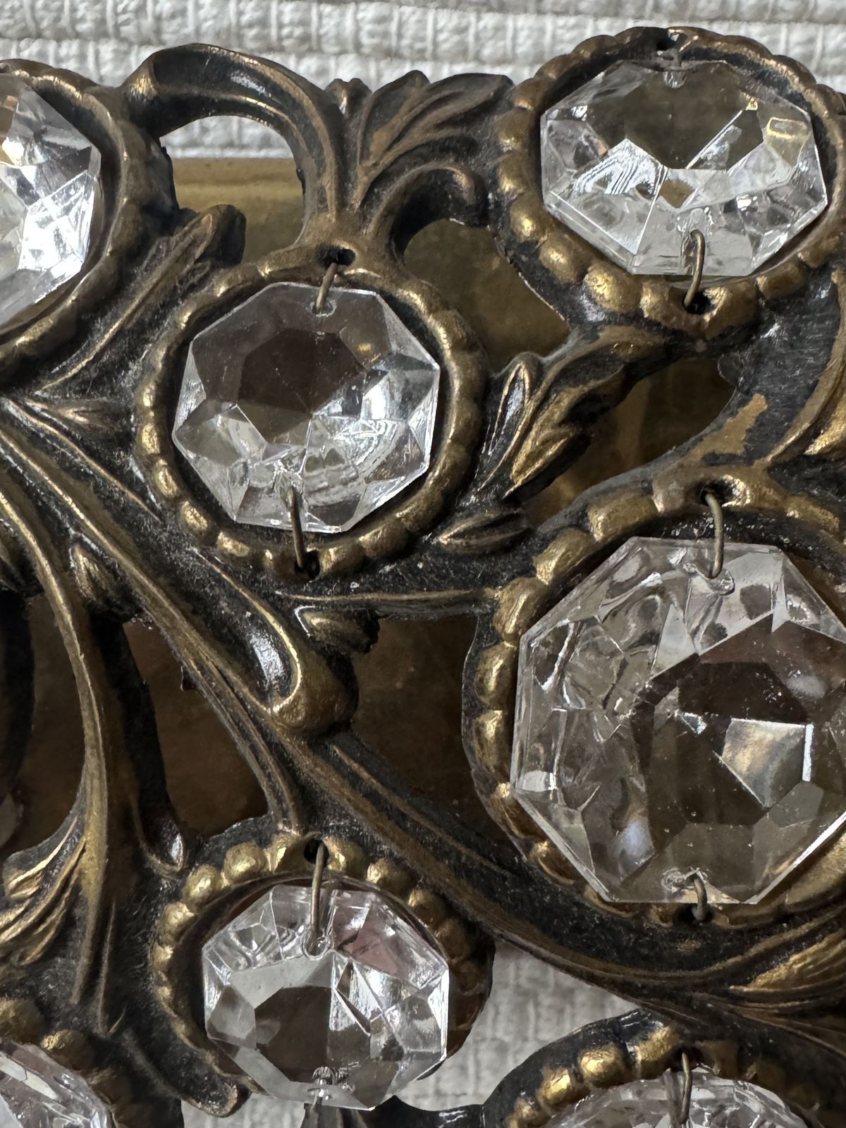 photo furniture Golden  Vintage Crystal Wall Sconce By Palwa, Germany Circa 1960 1969 Crystal And Brass