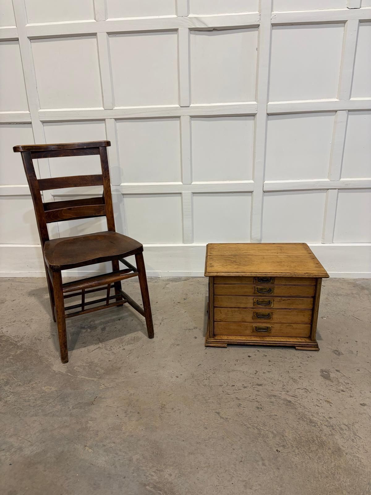 20th Century Oak Five Draw Tabletop Filing Cabinet photo vinterior