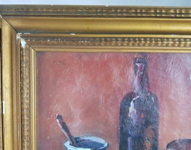 “Still Life With Vegetables,” Impressionist Oil On Canvas, Antique, Circa 1900–1930. photo buy