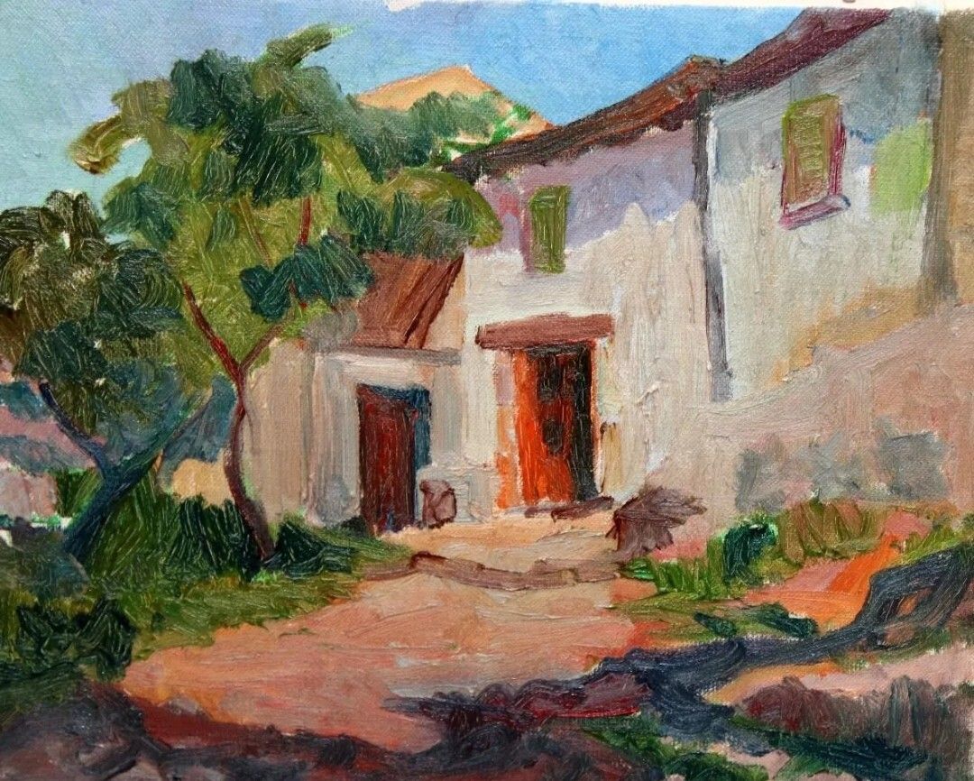 Early 20th Century Impressionist Oil Painting – Countryside Landscape