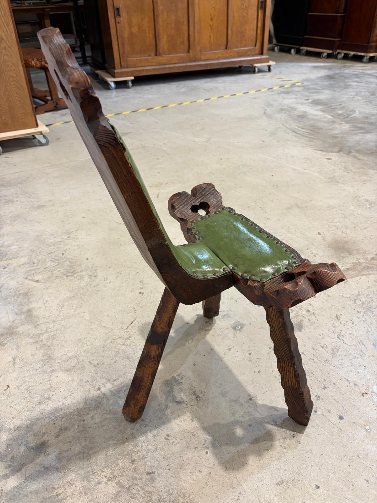 Spanish Brutalist Chair In Wood photo 295.0