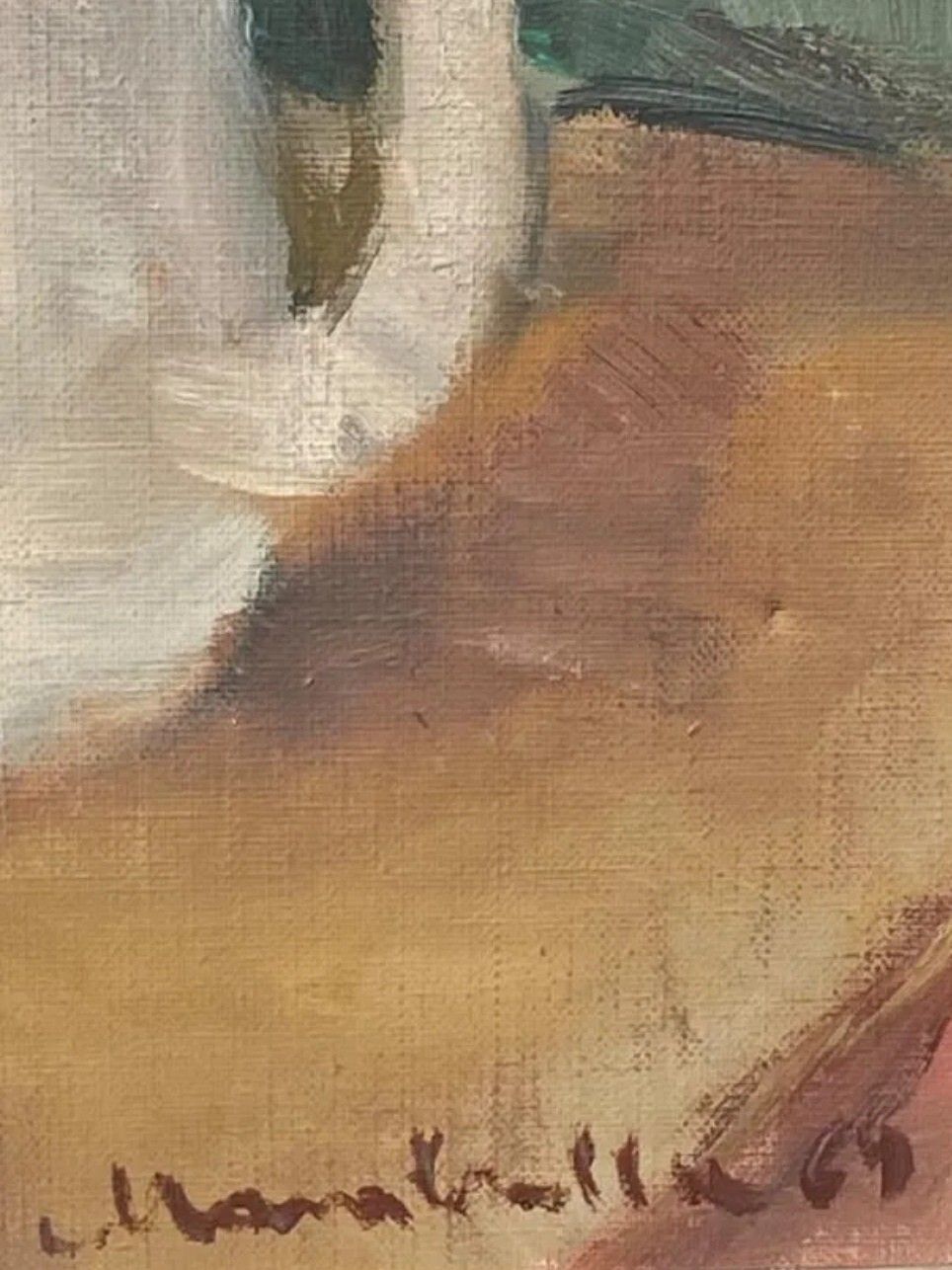 photo for sale Antique Impressionist Still Life Oil Painting Cups 20th Century