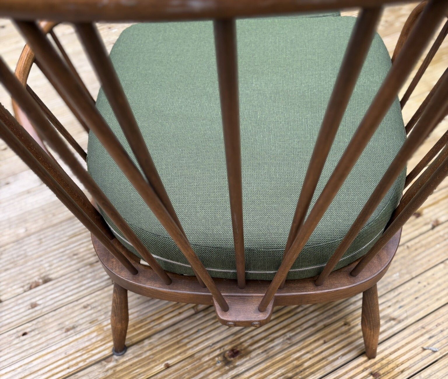 Ercol Jubilee Armchair And Model 205 Footstool With Custom Upholstery photo buy