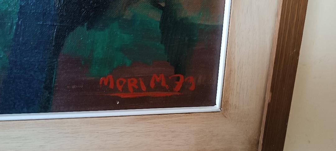 Oil Painting On Canvas Figures 1979 Marcello Mori (Castelfiorentino 1925 2022) photo vintage