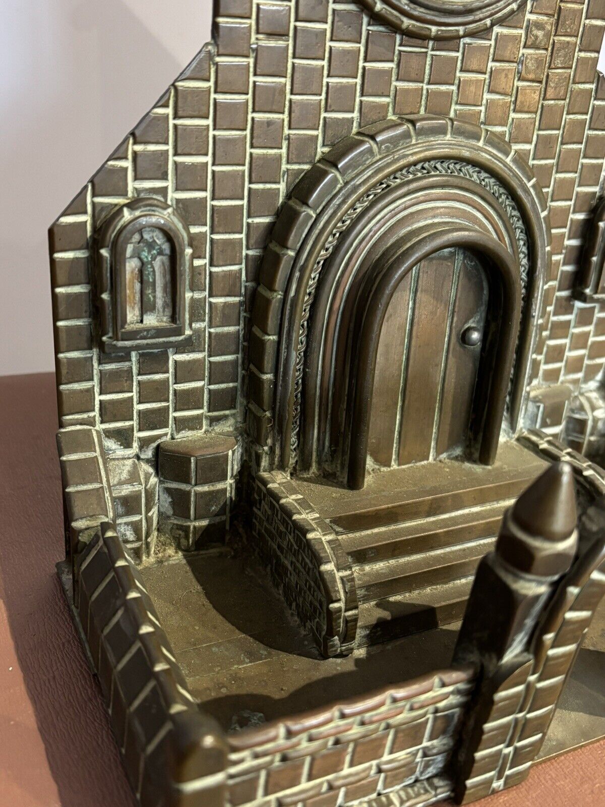 Trench Art, A Large Brass & Copper Detailled Model Of A Church. Large In Size. photo for sale