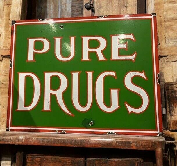 Drugstore Enamel Sign, Large In Size, Heavy And Good Quality.