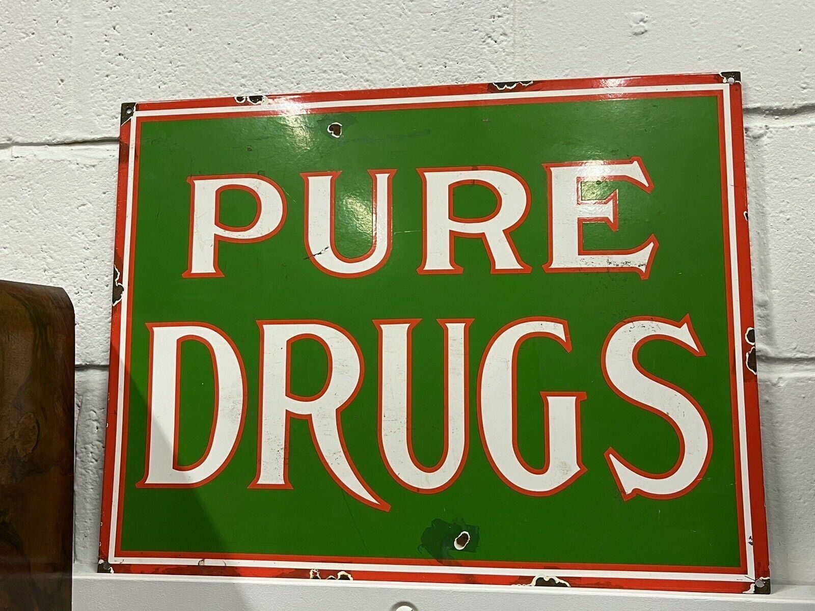 Drugstore Enamel Sign, Large In Size, Heavy And Good Quality. photo furniture