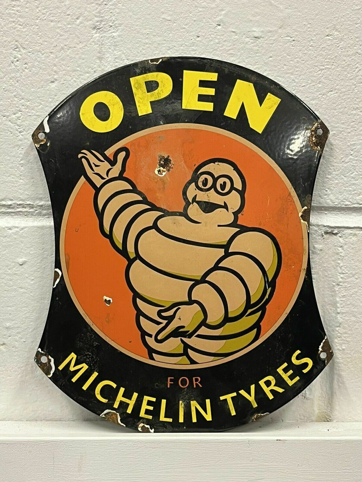 Michelin Garage Advertising Enamel Tyre Sign