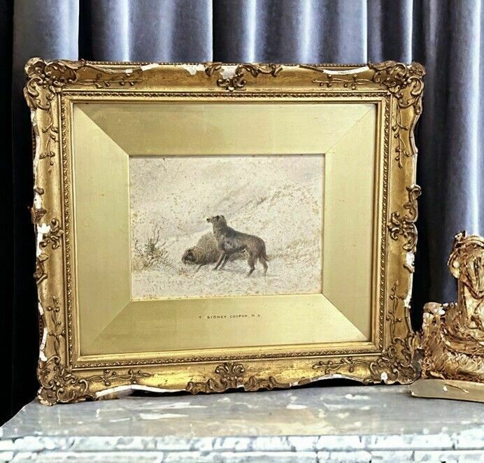 Thomas Sidney Cooper, Signed And Dated Watercolour In Original Frame.