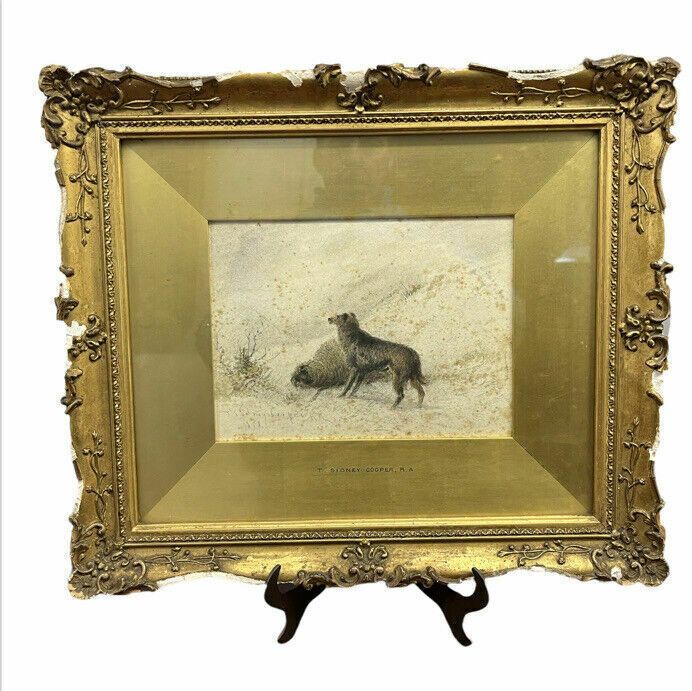 Thomas Sidney Cooper, Signed And Dated Watercolour In Original Frame. photo Home Decor