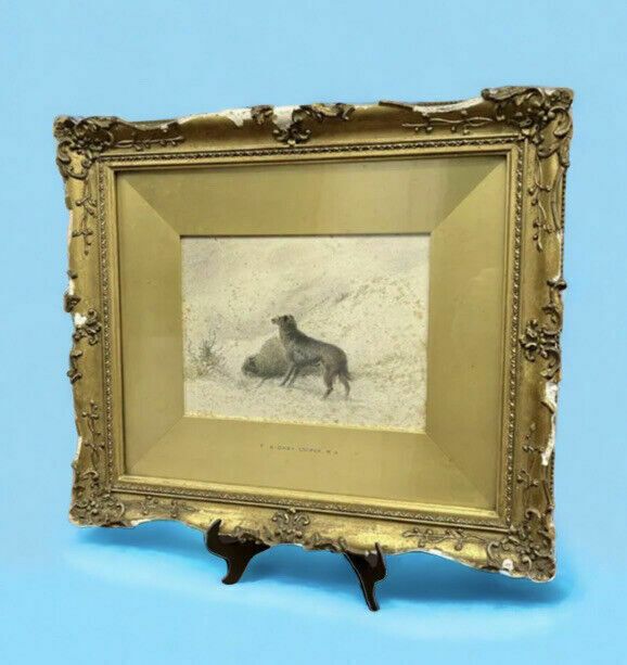 Thomas Sidney Cooper, Signed And Dated Watercolour In Original Frame. photo vintage