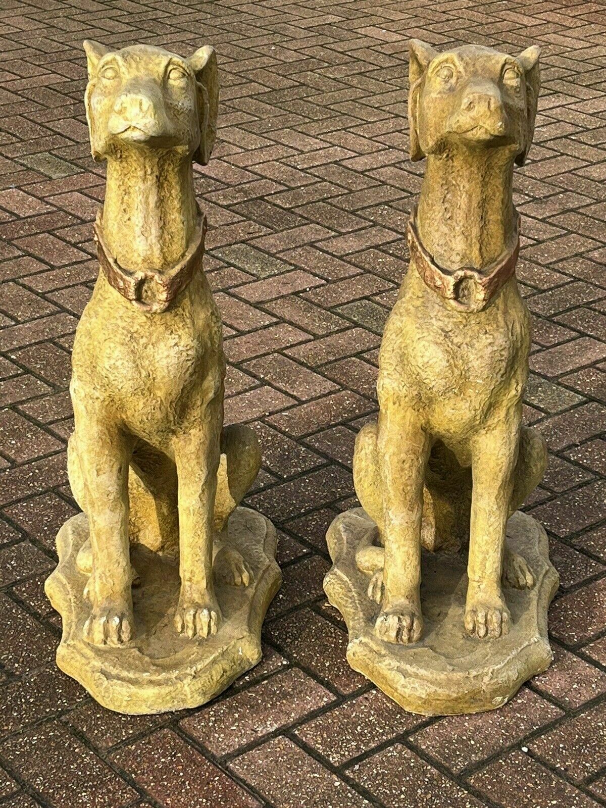 Life Size Pair Of Garden Dog Statues photo for sale