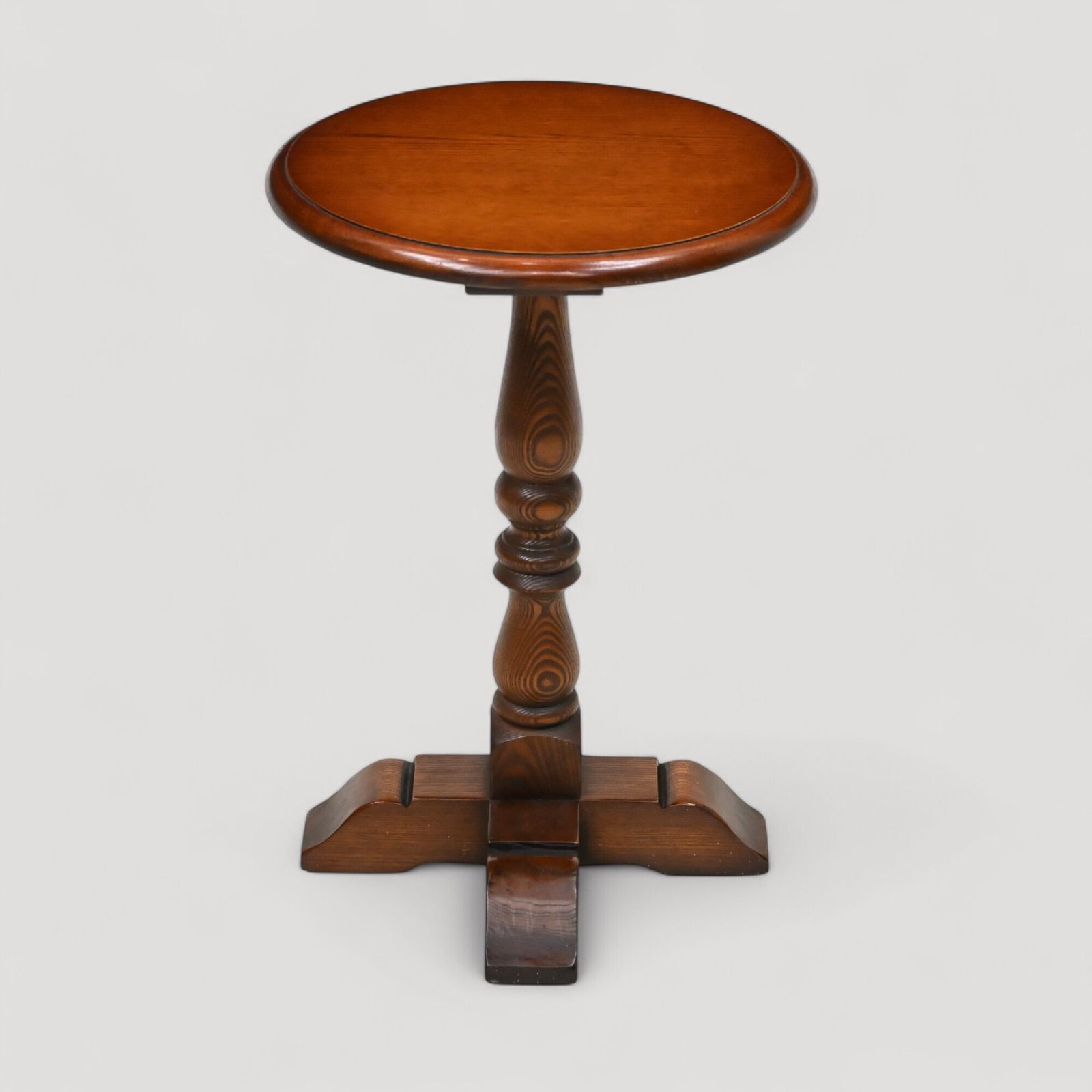 Old Charm Side Table Pedestal Tudor Brown Model 2217 Vgc Free Delivery* photo Furniture