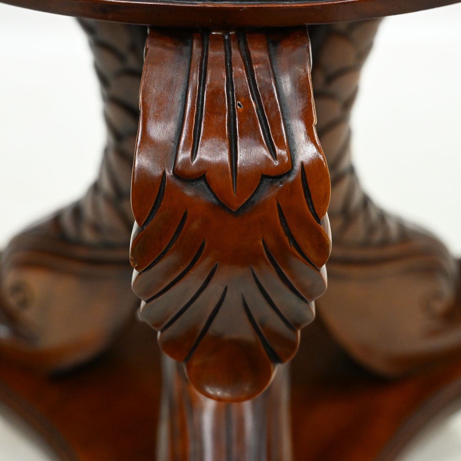 photo vintage Chinese Dressing Stool Fish Carvings Studded Upholstered Seat Free Uk Delivery