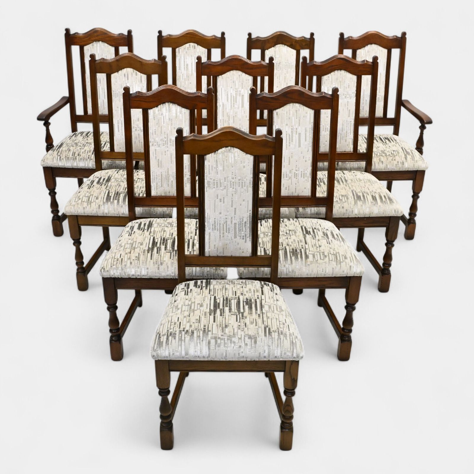10 Old Charm Dining Chairs Upholstered Seats And Backs Free Uk Delivery* photo furniture