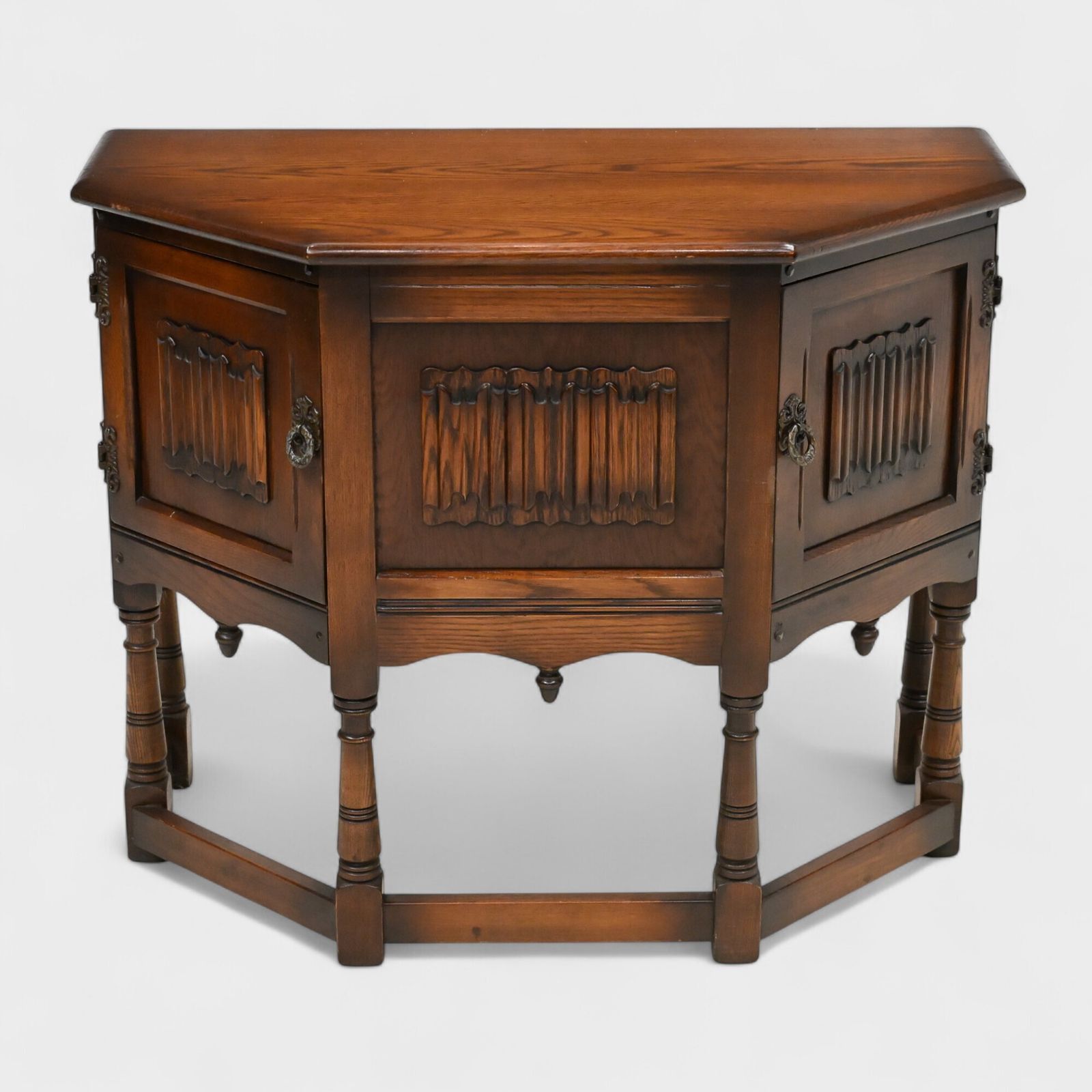 Old Charm Canted Table Finished In Tudor Brown Free Uk Delivery*