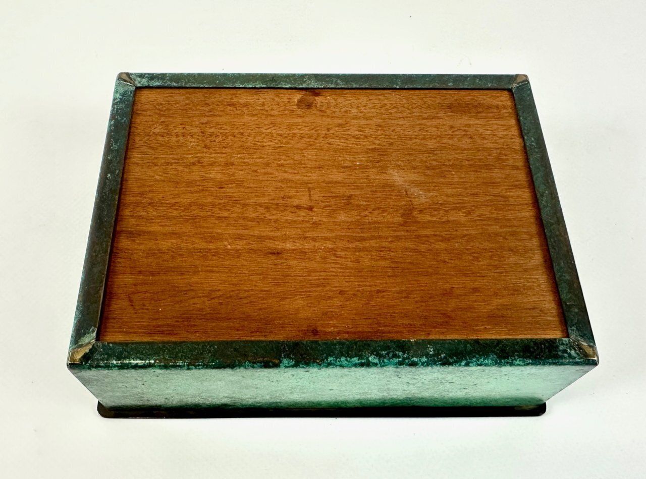 Art Deco Brass Jewelry Box From Wmf Ikora, 1930s photo vintage
