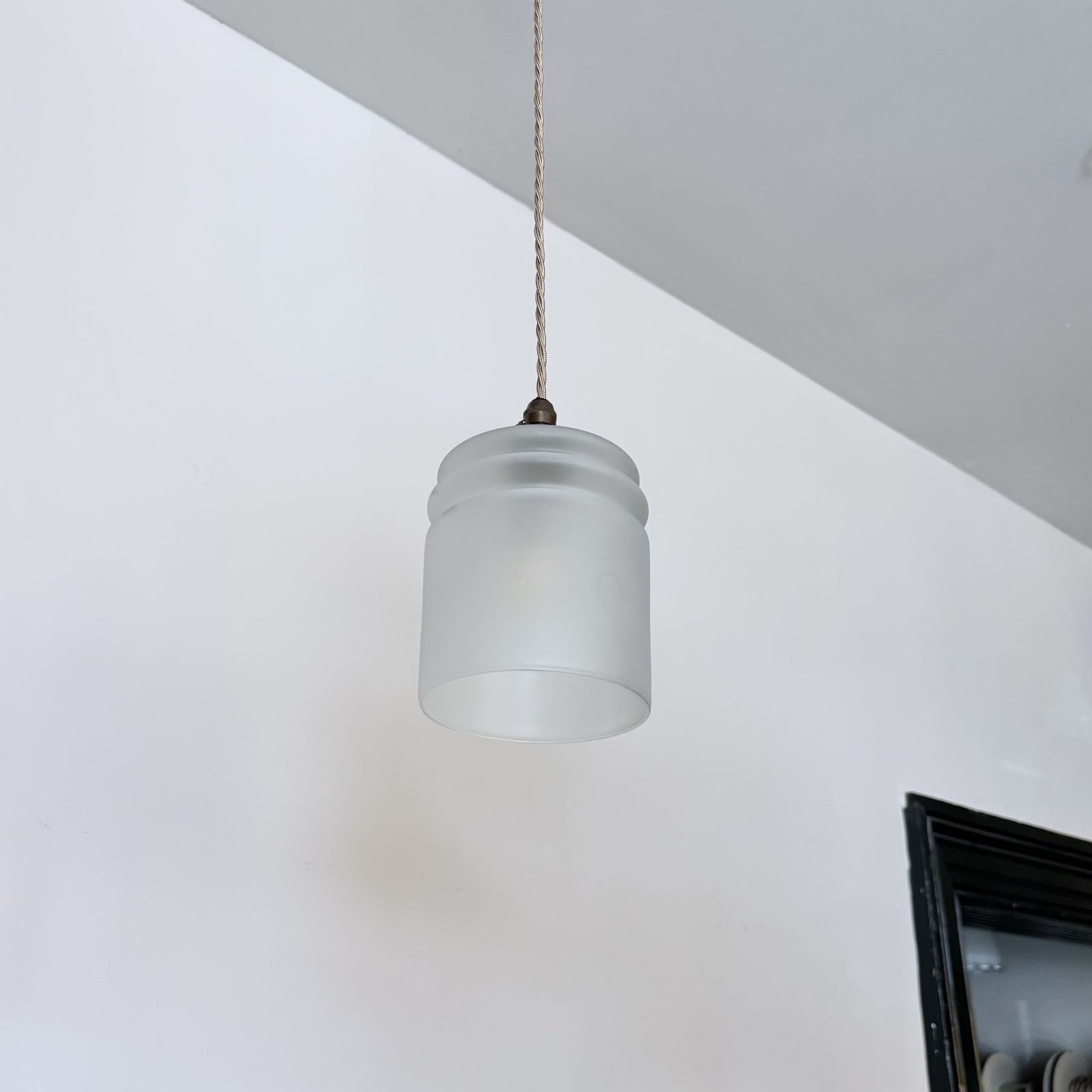 Set Of Three Frosted Cylindrical Glass Shades photo Lighting