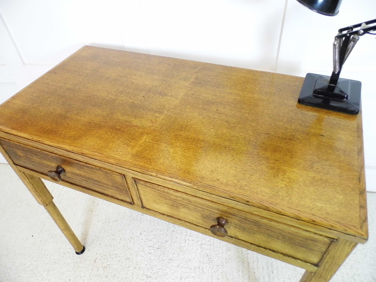 Rare Gordon Russell Oak Desk Table Royal Marlborough House Air Ministry 1950s photo for sale