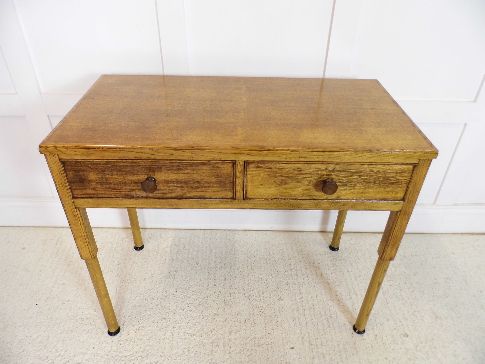 Rare Gordon Russell Oak Desk Table Royal Marlborough House Air Ministry 1950s photo vinterior