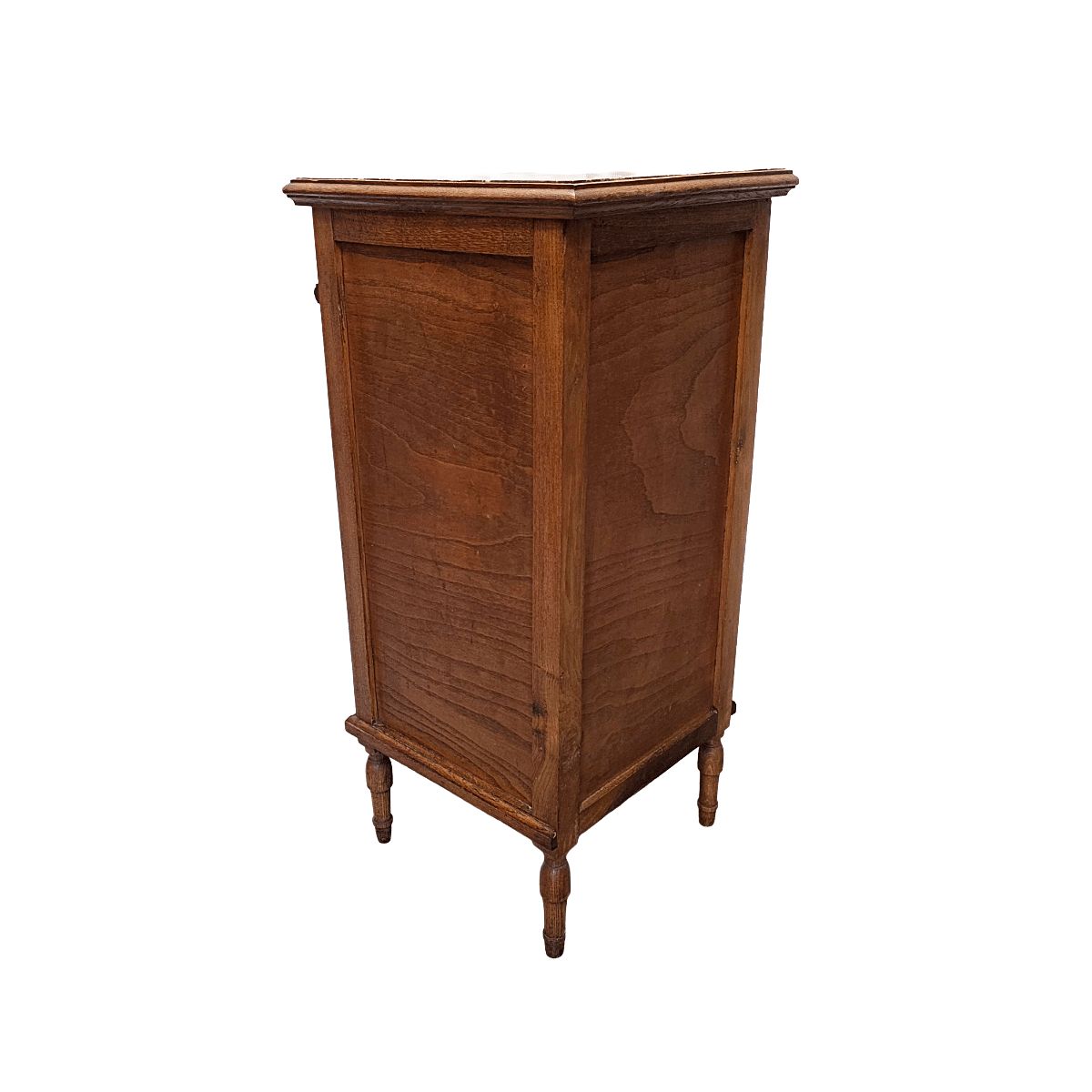Antique French Oak Bedside Table With Marble Top, Early 1900s photo vintage
