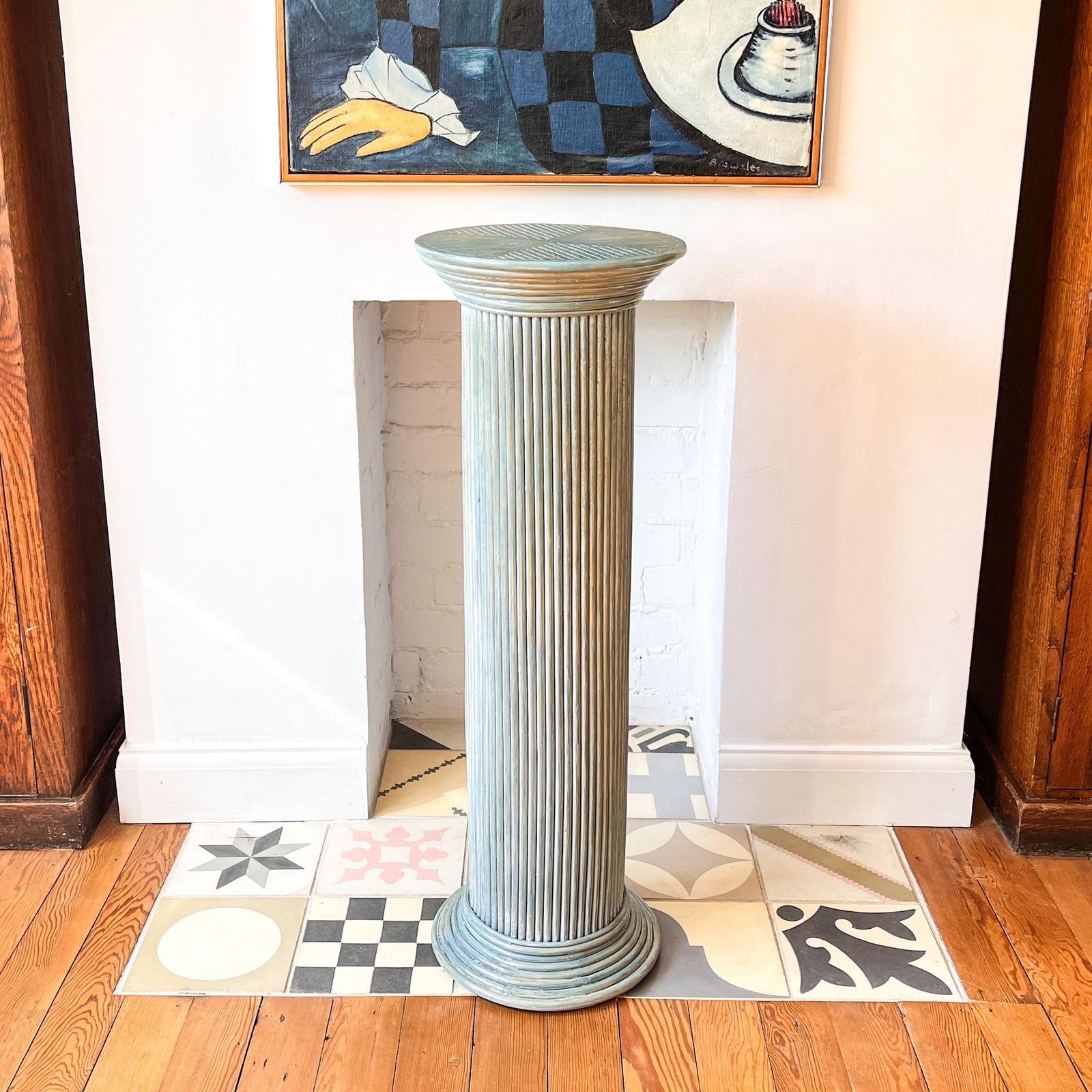 Vintage Continental Pencil Reed Pedestal photo furniture