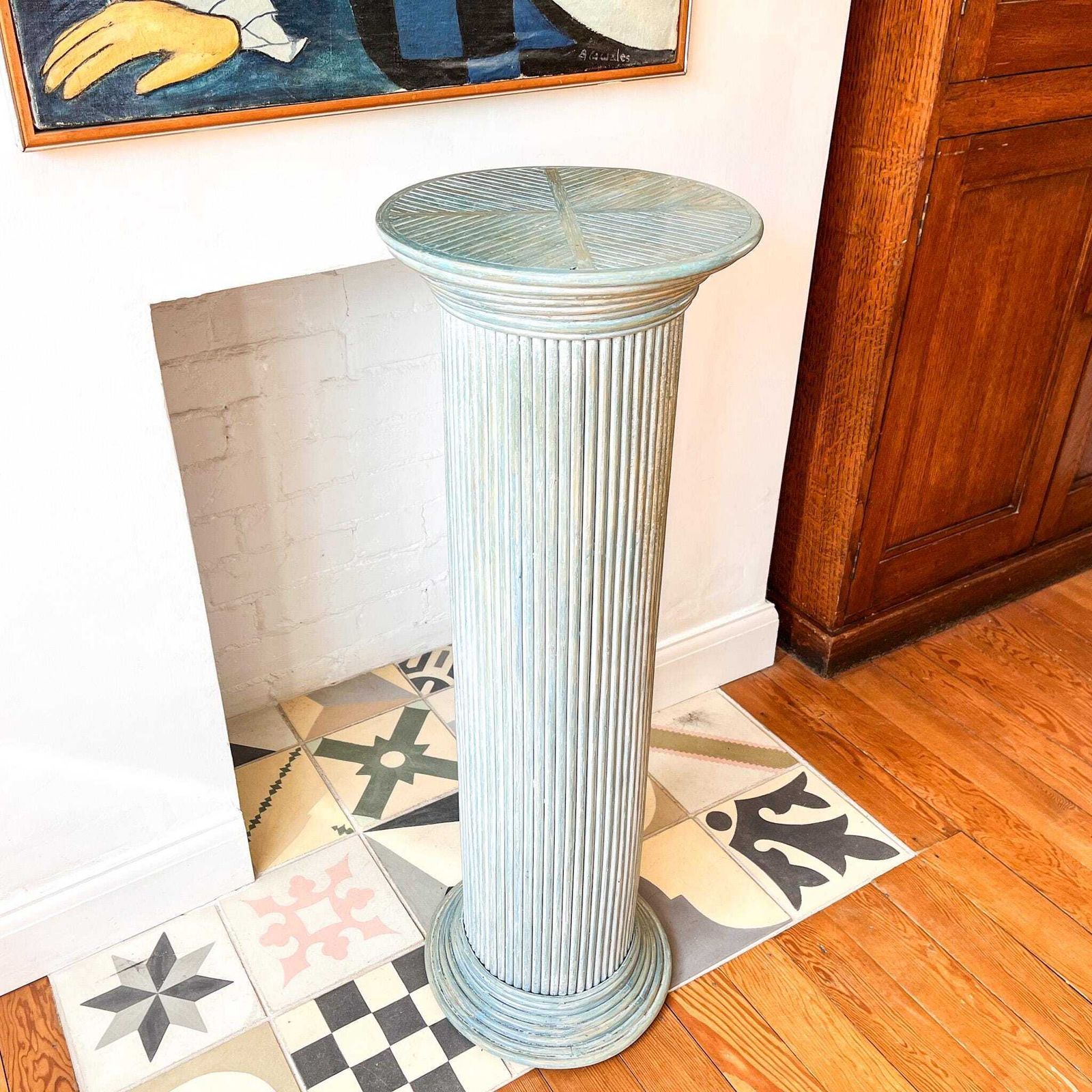 Vintage Continental Pencil Reed Pedestal photo for sale