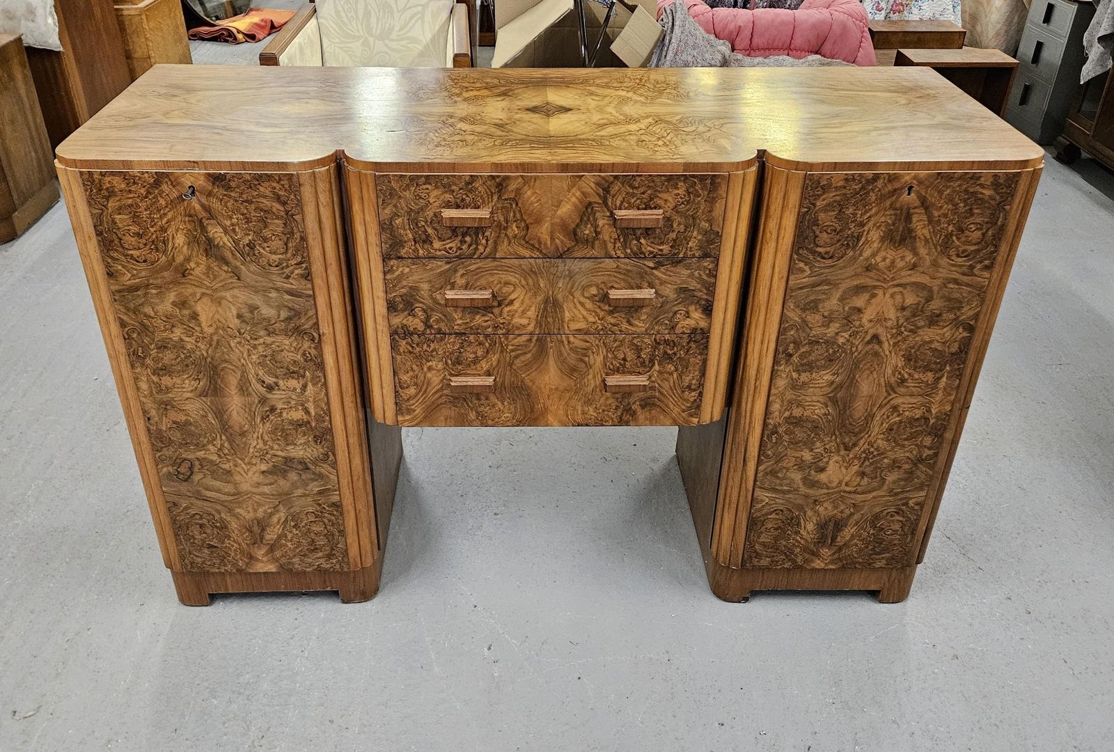 Art Deco Sideboard With A Stunning Figured Walnut photo Furniture