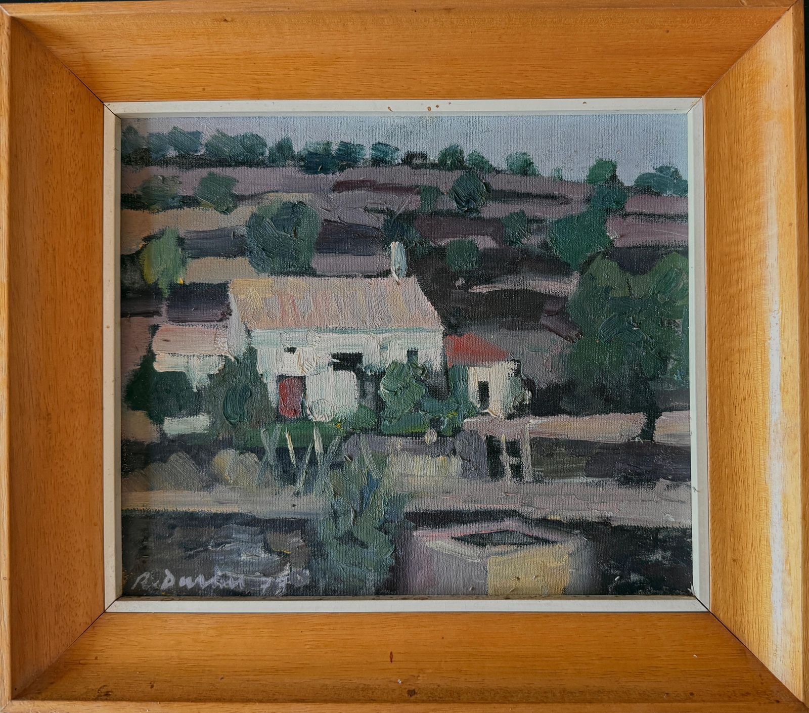 Rafael Duran Benet – Landschap Met Boerderij – Olieverfschilderij – Spanje – Europese Kunst – 1973 photo furniture