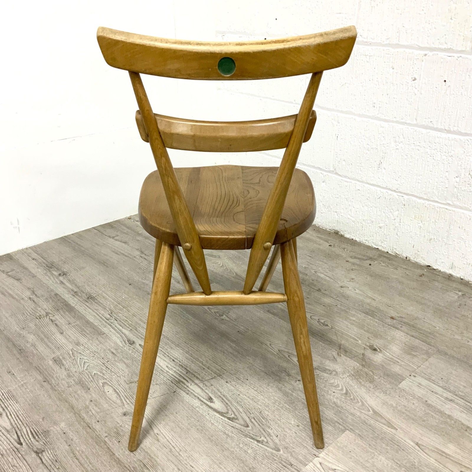 photo for sale A Pair Of Ercol Model 461 “Green Dot” Adult Size Stacking Chairs 1960