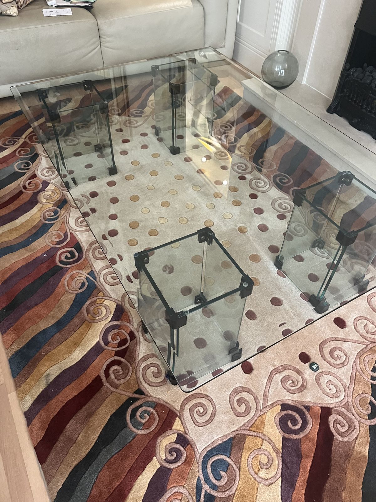 1970s Vintage Designer Glass Coffee Table photo furniture