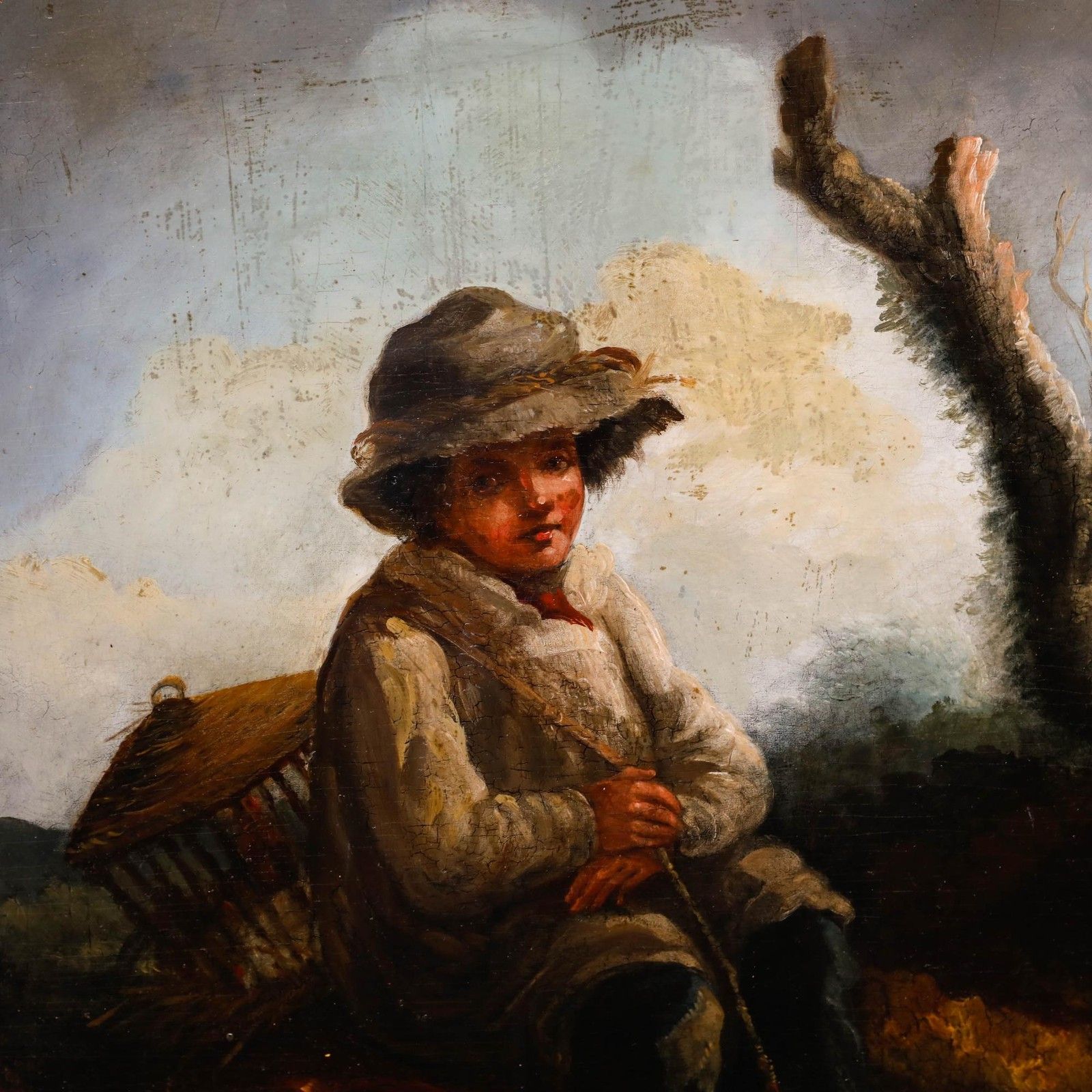 Circle Of Thomas Barker Of Bath (1769 1847) Early 19th Century Oil, Farm Boy photo Art
