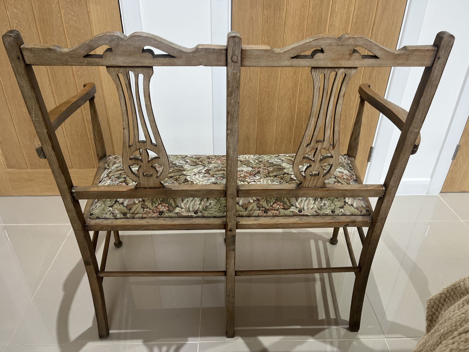 Edwardian Style Hall Seat / Two Seater   Early 20th Century photo Furniture