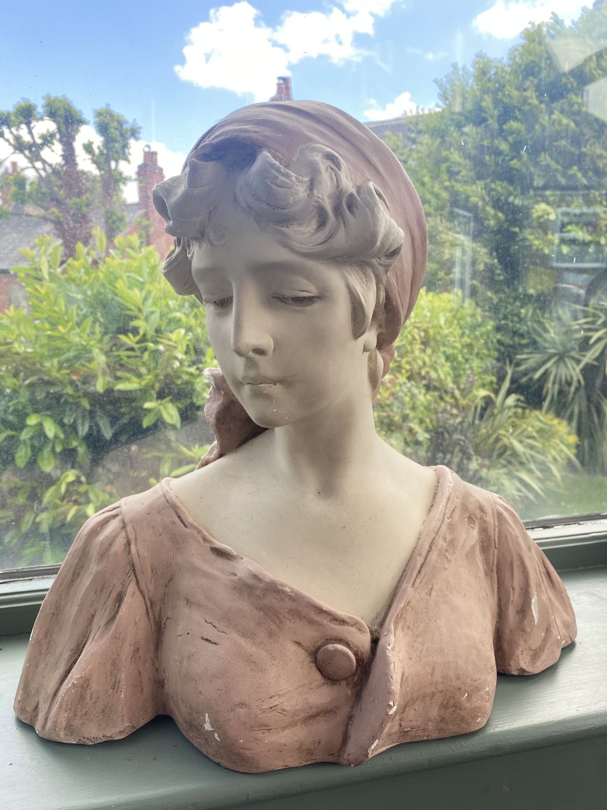 Art Deco Bust Of Young Lady, Early 20th Century photo Art
