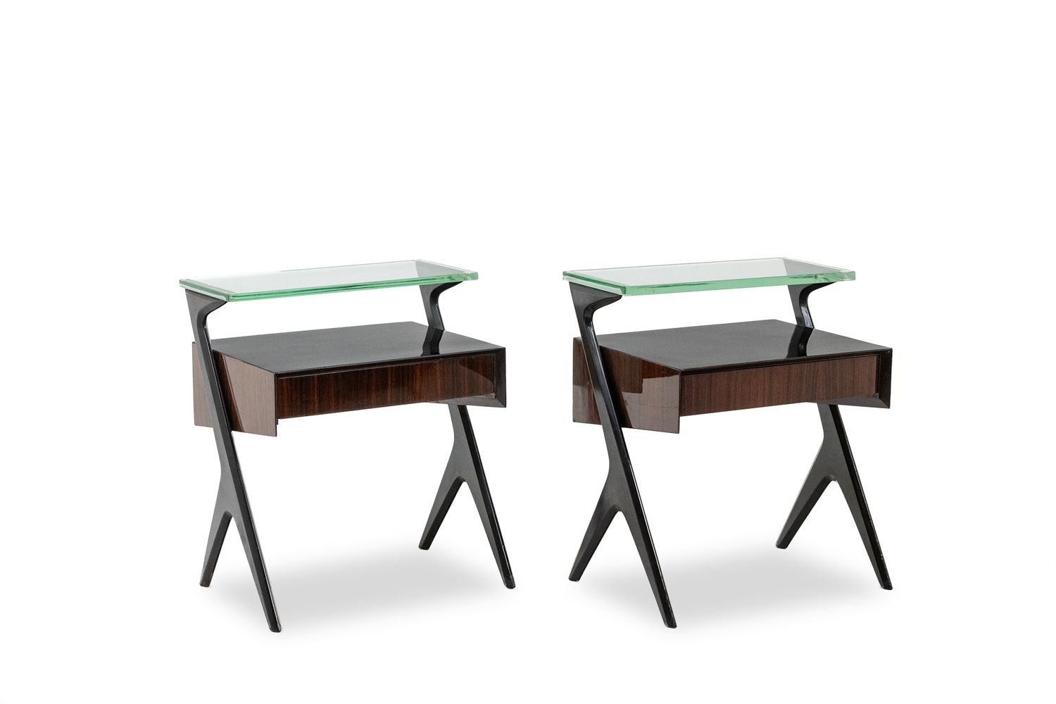 Ico Parisi.  Pair Of Bedside Tables Or End Tables. 1950s 60s.