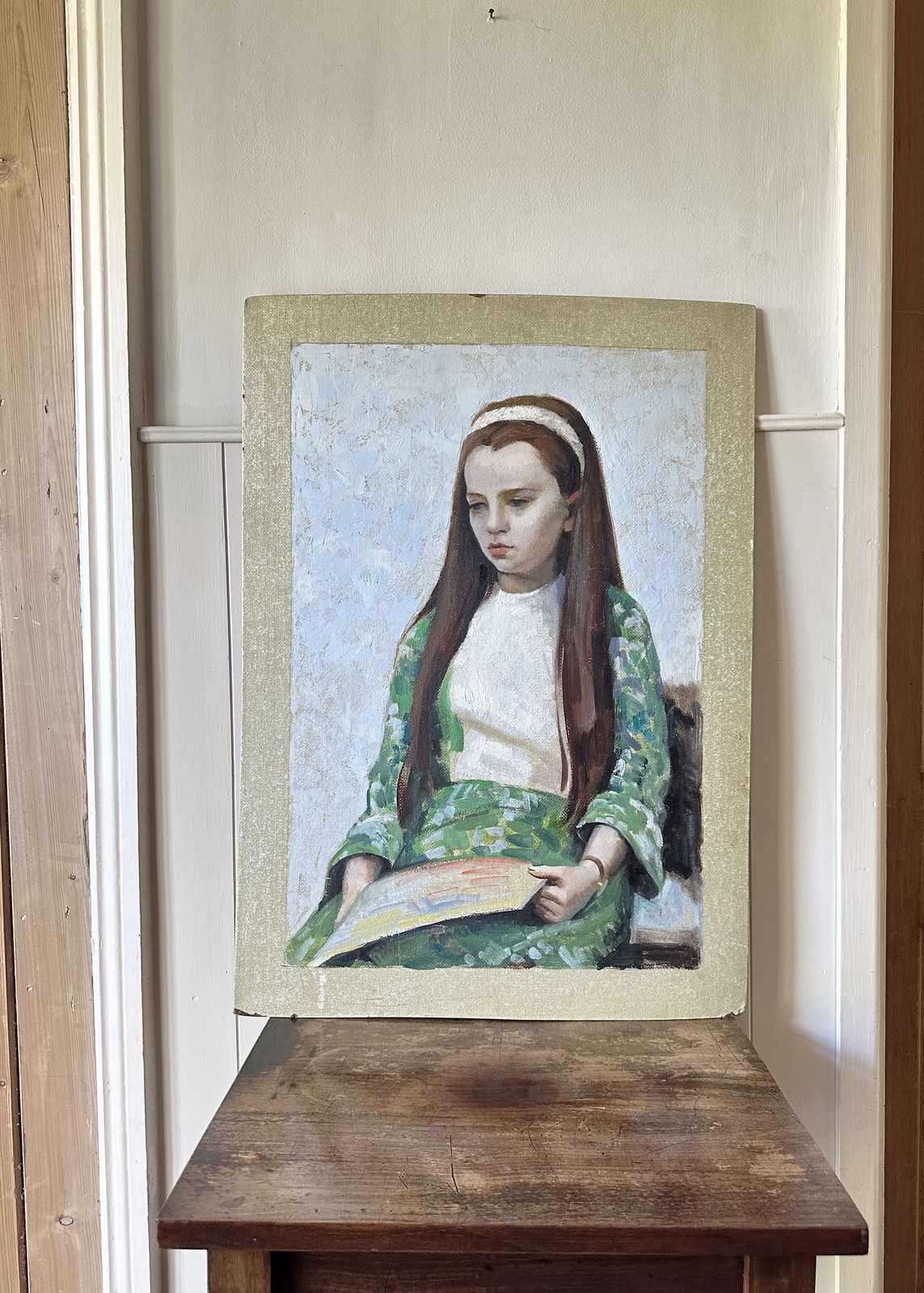 photo furniture Young Girl Portrait Painting