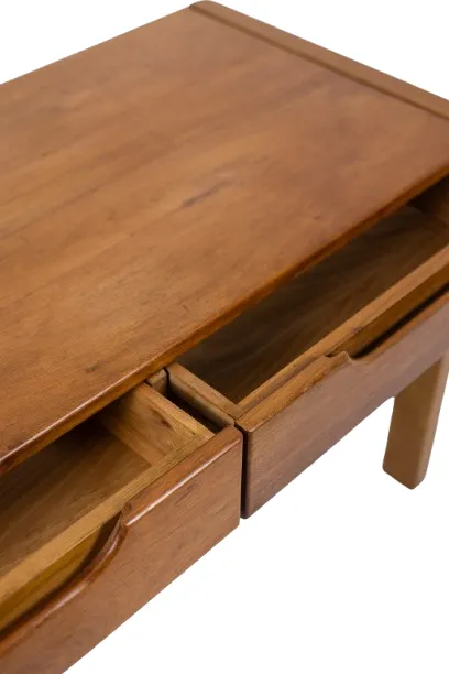 Flat Desk With Elm Wood Base, 6 Drawers On The Front. 1970s photo vintage