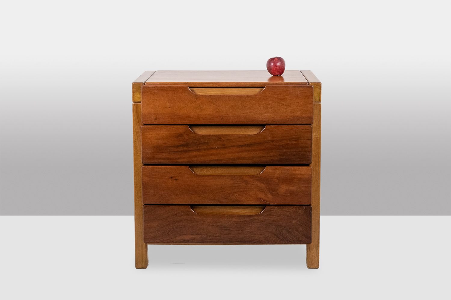 Furniture Flat Desk With Elm Wood Base, 6 Drawers On The Front. 1970s photo