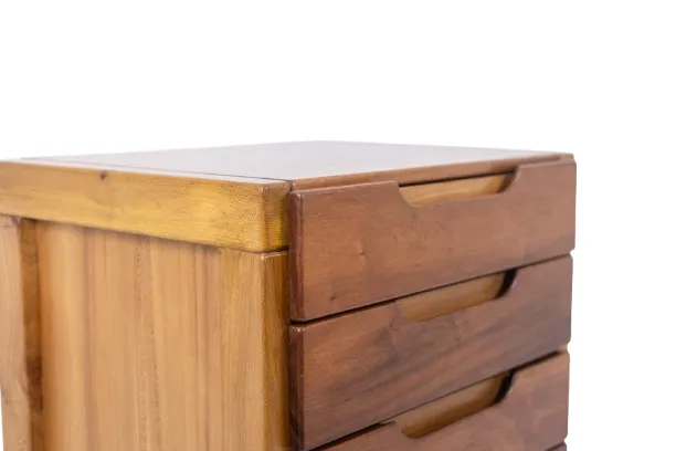 photo vinterior Flat Desk With Elm Wood Base, 6 Drawers On The Front. 1970s