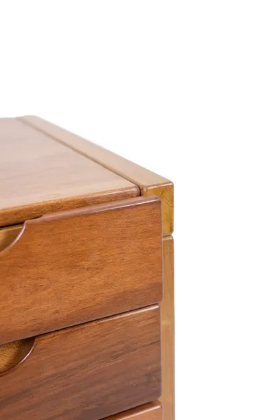 photo vintage Flat Desk With Elm Wood Base, 6 Drawers On The Front. 1970s