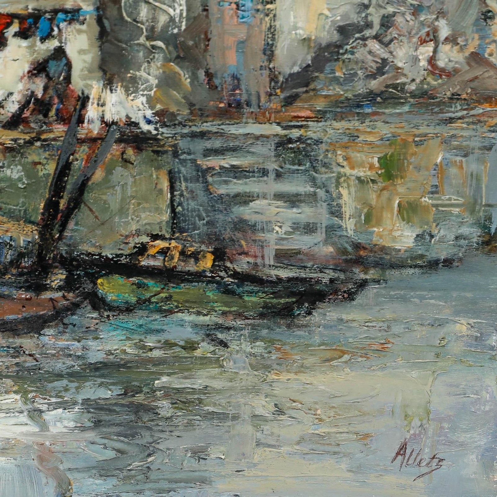 Mary Stella Edwards (1915 2009) 20th Century Oil, Cornish Harbour photo 395.0