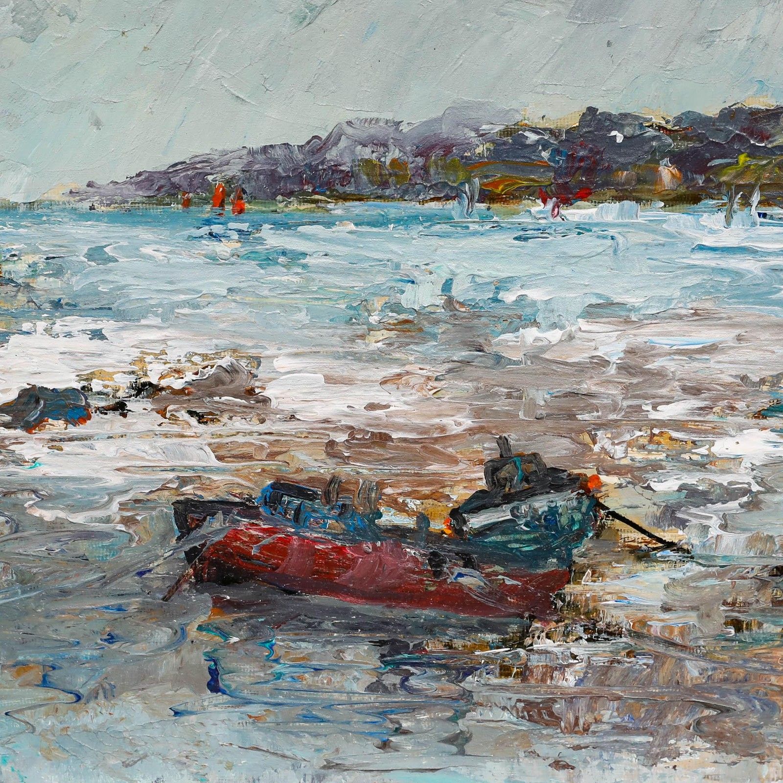 Mary Stella Edwards (1915 2009) 20th Century Oil, Cornish Cove photo Art