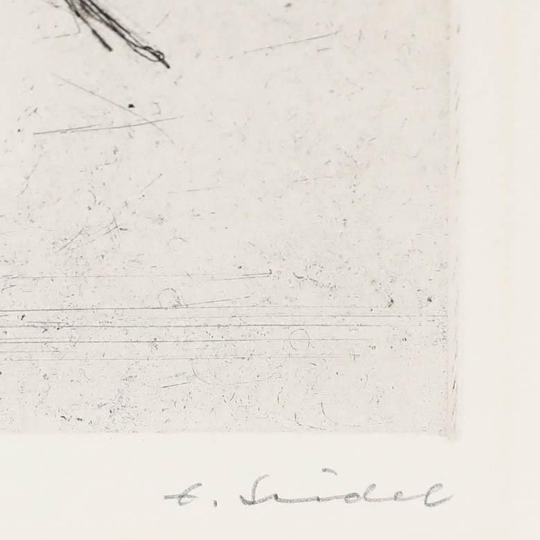 Erich Seidel (1895 1984) 20th Century Drypoint, Hidden Smile photo 145.0